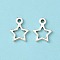 Tibetan Style Alloy Charms, Star, Christmas, Antique Silver, Lead Free & Cadmium Free, 14x10x2mm, Hole: 1.5mm