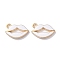 Alloy Enamel Pendants, Golden, Lip, 12x17.5x2mm, Hole: 1.8mm