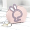 PU Leather Wallets Keychains, Bag with Rabbit Makeup Bags, Pink, 10.5x12.8x4.2cm