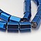 Electroplate Non-magnetic Synthetic Hematite Bead Strands, Faceted, Column, Blue Plated, 13x8mm, Hole: 1mm, about 31pcs/strand, 15.7 inch