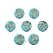 Synthetic Turquoise Beads, with Golden Tone Brass Slices, Flat Round with Constellations, Libra, 15x5mm, Hole: 1mm