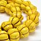 Dyed Synthetic Turquoise Bead Strands, Pumpkin, Yellow, 14x12mm, Hole: 1mm, about 312pcs/1000g