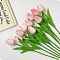 Plastic Artificial  Flower,  For DIY Wedding Bouquet, Party Home Decoration, Tulip, Pink, 330x60mm, 10pcs/set