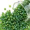 TOHO Round Seed Beads, Japanese Seed Beads, (947) Inside Color Lime Green/Opaque Green Lined, 8/0, 3mm, Hole: 1mm, about 222pcs/10g