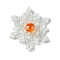 Christmas Handmade Glass Seed Beads, Loom Pattern, Snowflake Pendants, Dark Orange, 29x28x6mm