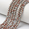 Electroplate Opaque Solid Color Glass Beads Strands, Half Plated, Rainbow Plated, Faceted, Rondelle, Gray, 3.5x3mm, Hole: 0.4mm, about 123~127pcs/strand, 13.7~14.1 inch(35~36cm)