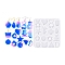 Animal Earrings Pendants DIY Silicone Mold, Resin Casting Molds, for UV Resin, Epoxy Resin Craft Making, Rabbit, 137x123x4mm, Inner Diameter:  18~37.5x15.5~30mm, hole: 1.7mm