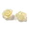 Synthetic Shell Dyed Carved Beads, Flower, Half Hole, Light Yellow, 12x8mm, Hole: 1mm