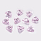 Faceted Glass Rhinestone Charms, Imitation Austrian Crystal, Triangle, Light Rose, 7.5x8x4mm, Hole: 1.2mm