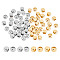 Unicraftale 60Pcs 2 Colors 304 Stainless Steel Spacer Beads, Cube, Golden & Stainless Steel Color, 4x4x4mm, Hole: 2mm, 30pcs/color