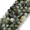 Natural Prehnite Beads Strands, Faceted, Round, 6.5mm, Hole: 1mm, about 58pcs/strand, 14.80''(37.6cm)