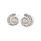 Brass Stud Earrings for Women, Lead Free & Cadmium Free, Spiral Shell Shape, Platinum, 32x27.5mm