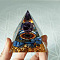 Orgonite Pyramid Resin Energy Generators, Natural Amethyst Round Inside for Home Office Desk Decoration, 50mm