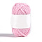 Wool Knitting Yarn, for Weaving, Knitting & Crochet, Pink, 5mm, about 54.68 Yards(50m)/Skein