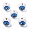 Printed Schima Wood European Beads, Round Eyeball, Dodger Blue, 18.5x18mm, Hole: 4.5mm