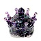 Resin Demagnetization Bowl, with Natural Amethyst inside Jewelry Display Tray, Crown, 78x67mm