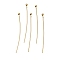 Brass Ball Head Pins, Lead Free & Cadmium Free, Real 24K Gold Plated, 35x0.6mm, Head: 2mm