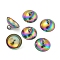 304 Stainless Steel Bead Cap Pendant Bails, for Globe Glass Bubble Cover Pendants, Rainbow Color, 10mm, Hole: 1.8mm