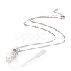 Electroplated Natural Quartz Crystal Openable Perfume Bottle Pendant Necklaces NJEW-H216-02B-P-1