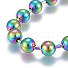 304 Stainless Steel Ball Chain Necklaces NJEW-F277-01B-MC-2