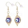 Round Lampwork Evil Eye Braided Dangle Earrings EJEW-JE04898-02-1