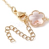 Plum Blossom Glass Links Necklace and Bracelet Sets SJEW-JS01293-01-5