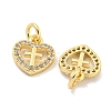 Brass Micro Pave Clear Cubic Zirconia Charms KK-Z044-21G-2