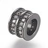 Brass Micro Pave Cubic Zirconia European Beads ZIRC-F062-11-3