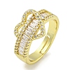 Rack Plating Brass Micro Pave Cubic Zirconia Heart Adjustable Rings for Women RJEW-I104-11G-1