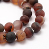 Frosted Natural Agate Beads Strands G-F365-10mm-01-3