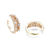 Brass Micro Pave Clear Cubic Zirconia Cuff Earrings EJEW-I249-08G-2