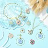 40Pcs 8 Style Alloy Printed Pendants PALLOY-SZ0001-34-3