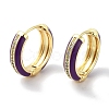 Brass Micro Pave Cubic Zirconia Hoop Earrings EJEW-L269-111-2