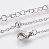 304 Stainless Steel Cable Chain Anklets AJEW-P069-03P-3