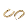 Twist Oval 201 Stainless Steel Half Hoop Earrings for Women EJEW-G385-43G-2