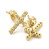 Brass Micro Pave Cubic Zirconia Ear Studs EJEW-P261-25D-G-2