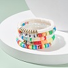 Handmade Polymer Clay Heishi Beads Stretch Bracelets Set BJEW-JB07389-2