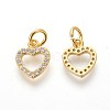 Brass Micro Pave Cubic Zirconia Charms ZIRC-J021-03G-RS-2