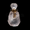Natural Rose Quartz Faceted Perfume Bottle Pendants G-A026-14-4