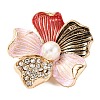 KC Gold Plated Alloy Crystal Rhinestone Brooches JEWB-L017-06KCG-1