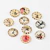 Clock Printed Glass Cabochons X-GGLA-A002-12mm-YY-3