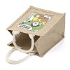 Jute Tote Bags Soft Cotton Handles Laminated Interior ABAG-F003-09D-5