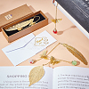  Glass Ball & 3D Brass Butterfly Pendant Bookmarks AJEW-NB0005-08-4