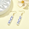 Glass Pearl & Seed Column Dangle Earrings EJEW-MZ00059-01-2