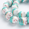 Handmade Printed Porcelain Beads PORC-G004-C02-3