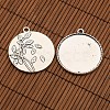 Tibetan Style Alloy Pendant Cabochon Settings and Transparent Glass Cabochons DIY-X0210-AS-FF-4
