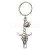 Tibetan Style Alloy Bull Head Kcychain KEYC-JKC00562-01-1