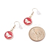 Flat Round with Butterfly Enamel Dangle Earrings EJEW-JE04862-4