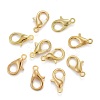 Zinc Alloy Jewelry Findings Golden Lobster Claw Clasps X-E105-G-2