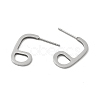 201 Stainless Steel Number 6 Stud Earrings with 304 Stainless Steel Pins for Women STAS-P319-39P-2